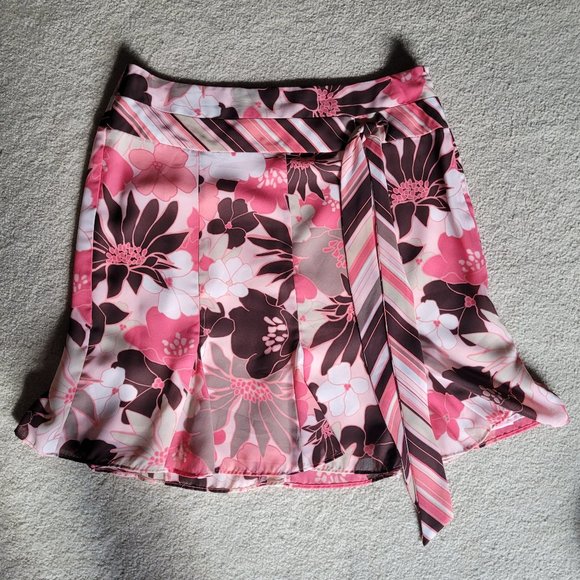 Anne Taylor Loft Hibiscus Tropical Pink Skirt - Picture 5 of 9